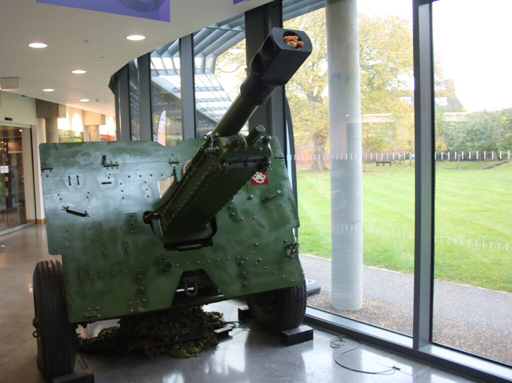 cannon in reception at the Soldiers Of Oxfordshire Museum