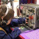 operating the radio in the soldiers of oxfordshire museum