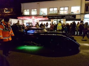 Batmobile in the christmas street fair