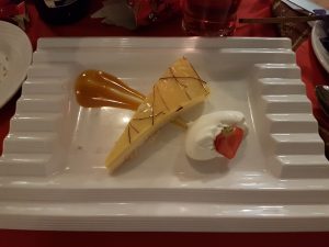 yummy desert in the Secret Garden restaurant at Alton Towers Hotel