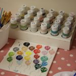 assortment of pottery paints to choose from
