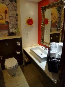 toilet and wash basin area of kingdom room in legoland hotel