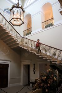 cody on the stairs at basildon park