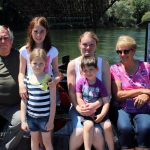 family photo on the Miravet ferry