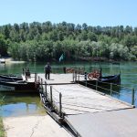 Miravet platform ferry to cross the river