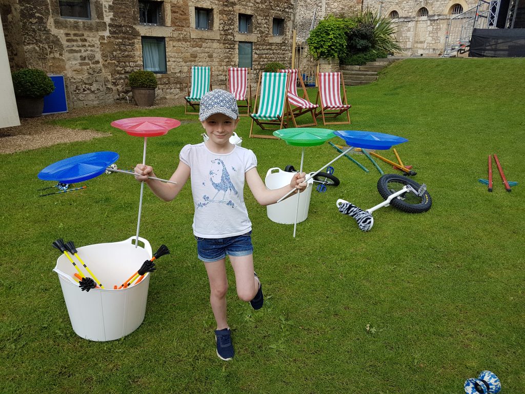 circus skills workshop at oxford castle quarter