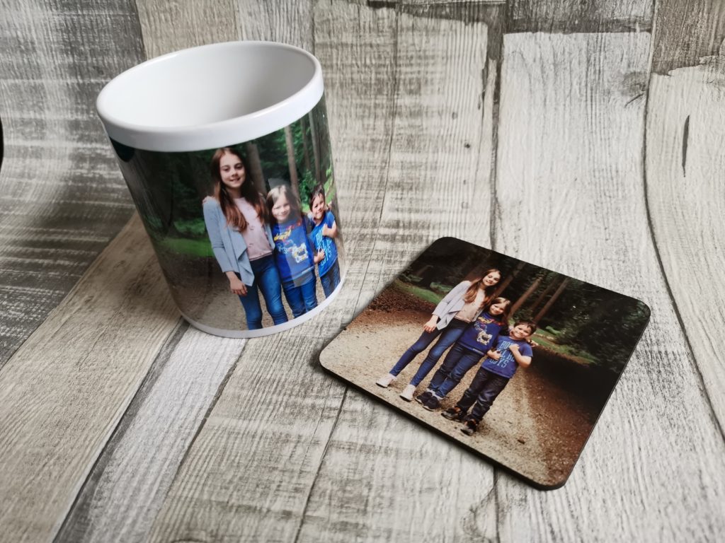 personalised photo gifts mug and coaster