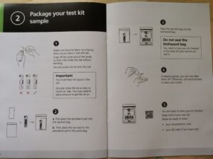 Instructions for self test kit