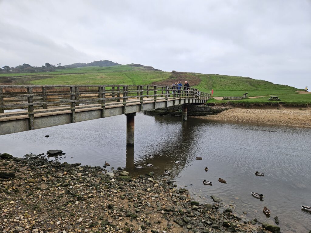 footbridge over the river at Charmouth beach