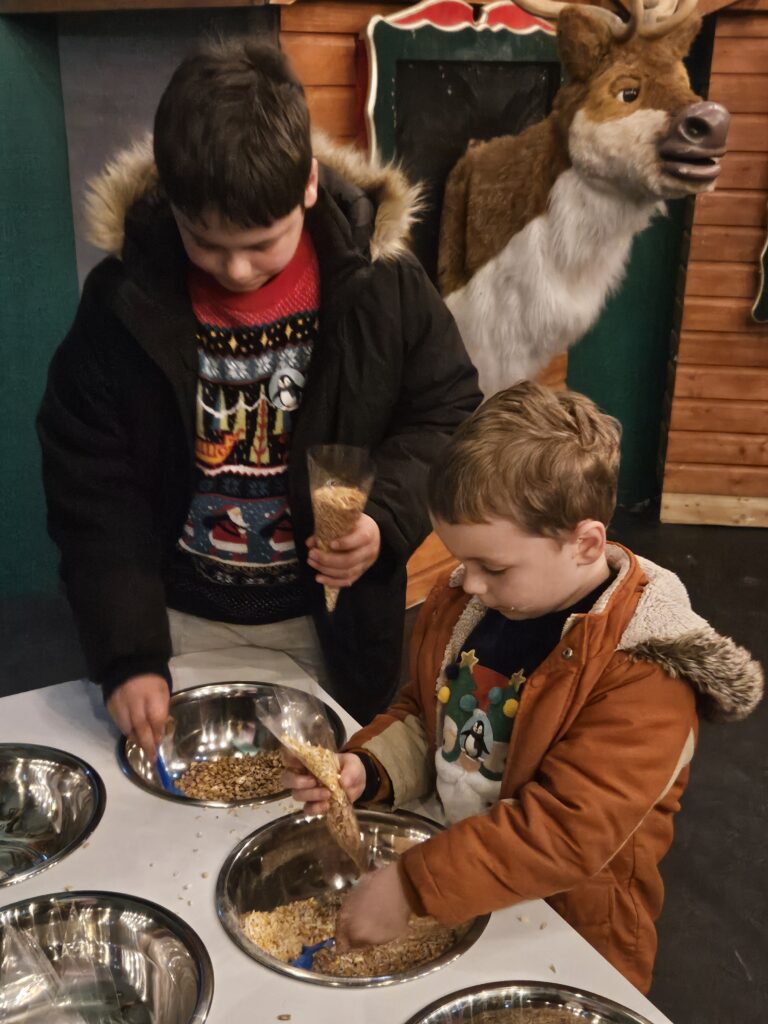 Children making reindeer food